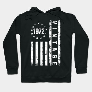 52 Years Old Gifts Vintage 1972 American Flag 52nd Birthday Hoodie